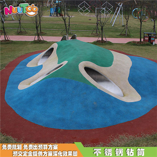 鉆洞定制戶外不銹鋼滑梯價(jià)格_樂圖非標(biāo)游樂設(shè)備